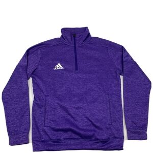 Adidas Women's Large Pullover Sweater Purple Black ATV009 Long Sleeve Polyester